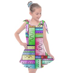 Colorful Pattern Kids  Tie Up Tunic Dress by gasi