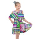 Colorful pattern Kids  Shoulder Cutout Chiffon Dress View1