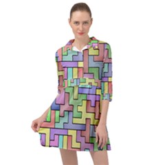 Colorful Stylish Design Mini Skater Shirt Dress by gasi