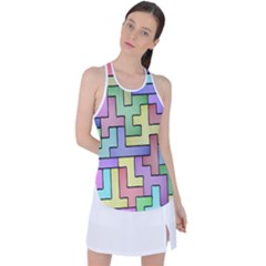 Colorful Stylish Design Racer Back Mesh Tank Top by gasi