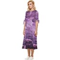 Violet Nature Bow Sleeve Chiffon Midi Dress View2