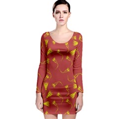 Background Pattern Texture Design Long Sleeve Bodycon Dress by Ravend