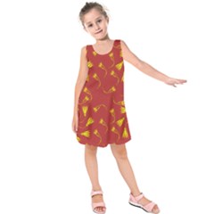 Background Pattern Texture Design Kids  Sleeveless Dress by Ravend