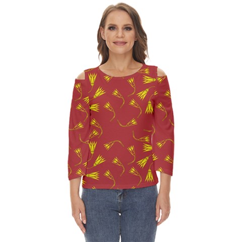 Background Pattern Texture Design Cut Out Wide Sleeve Top by Ravend