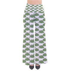 Funny Frog Cartoon Drawing Motif Pattern So Vintage Palazzo Pants by dflcprintsclothing