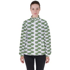 Funny Frog Cartoon Drawing Motif Pattern Women s High Neck Windbreaker by dflcprintsclothing