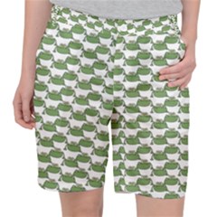 Funny Frog Cartoon Drawing Motif Pattern Pocket Shorts by dflcprintsclothing