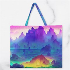 Abstract Geometric Landscape Art 3d Zipper Large Tote Bag by Pakemis