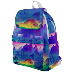 Abstract Geometric Landscape Art 3d Top Flap Backpack by Pakemis