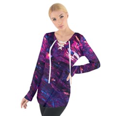 Space Futuristic Shiny Abstraction Tie Up Tee by Pakemis