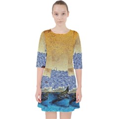 Abstract Painting Art Texture Quarter Sleeve Pocket Dress by Ravend