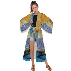 Abstract Painting Art Texture Maxi Kimono by Ravend