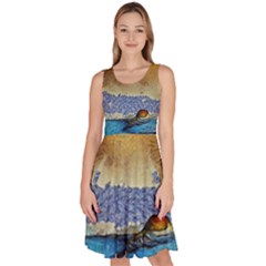 Abstract Painting Art Texture Knee Length Skater Dress With Pockets by Ravend