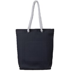 Small Grey Black Plaid Full Print Rope Handle Tote (small) by violetheavensky