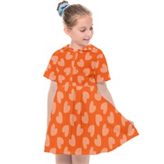 Textured Hearts Orange Kids  Sailor Dress by FunDressesShop