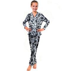 Abstract Painting Kid s Satin Long Sleeve Pajamas Set by Sobalvarro