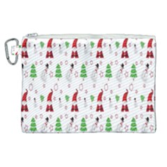 Santa Claus Snowman Christmas  Canvas Cosmetic Bag (xl) by artworkshop