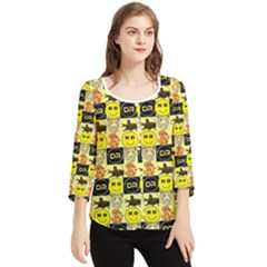 Smily Chiffon Quarter Sleeve Blouse by Sparkle