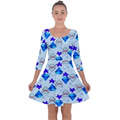 Sealife Quarter Sleeve Skater Dress by Sparkle