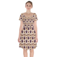 Pugs Short Sleeve Bardot Dress by Sparkle