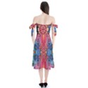 Firey Repeats I Shoulder Tie Bardot Midi Dress View2