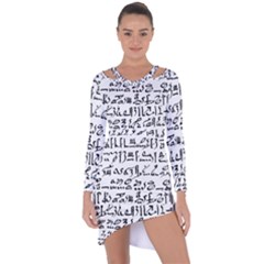 Sanscrit Pattern Design Asymmetric Cut-out Shift Dress by dflcprintsclothing