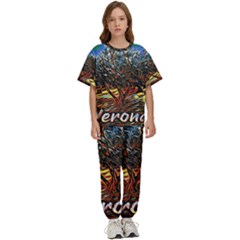 Colorful Verona Olive Tree Kids  Tee And Pants Sports Set by ConteMonfrey