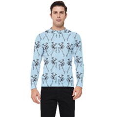 Jogging Lady On Blue Men s Long Sleeve Rash Guard by TetiBright