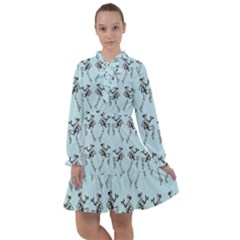 Jogging Lady On Blue All Frills Chiffon Dress by TetiBright