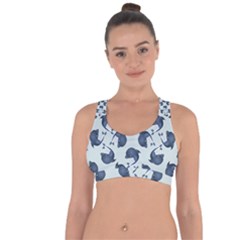 Blue Dolphins Pattern Cross String Back Sports Bra by TetiBright