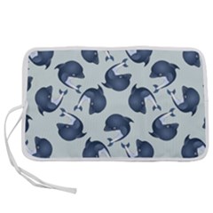 Blue Dolphins Pattern Pen Storage Case (l) by TetiBright