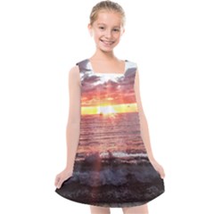 Tropical Sunset Kids  Cross Back Dress by StarvingArtisan