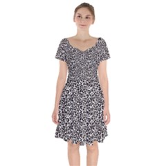 Black Cheetah Skin Short Sleeve Bardot Dress by Sparkle