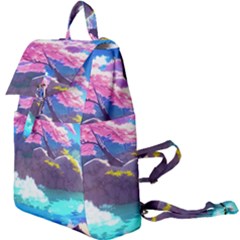 Fantasy Japan Mountains Cherry Blossoms Nature Buckle Everyday Backpack by Uceng