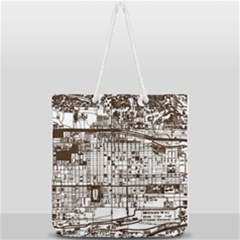 Antique Oriental Town Map  Full Print Rope Handle Tote (large) by ConteMonfrey