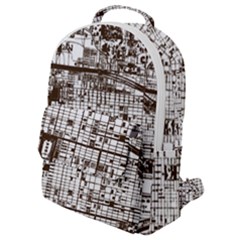 Antique Oriental Town Map  Flap Pocket Backpack (small) by ConteMonfrey