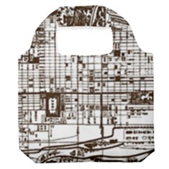 Antique Oriental Town Map  Premium Foldable Grocery Recycle Bag by ConteMonfrey