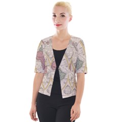 Mapa Mundi 1775 Cropped Button Cardigan by ConteMonfrey