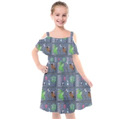 Micro Dnd Kids  Cut Out Shoulders Chiffon Dress by NerdySparkleGoth