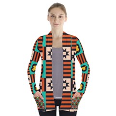 Shapes In Shapes                                                              Women s Open Front Pockets Cardigan by LalyLauraFLM