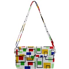 Colorful Rectangles                                                                  Removable Strap Clutch Bag by LalyLauraFLM