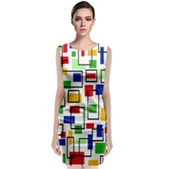 Colorful Rectangles                                                                           Classic Sleeveless Midi Dress by LalyLauraFLM