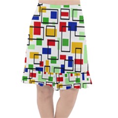 Colorful Rectangles                                                                         Fishtail Chiffon Skirt by LalyLauraFLM