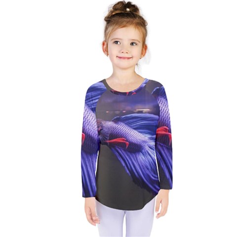 Betta Fish Photo And Wallpaper Cute Betta Fish Pictures Kids  Long Sleeve Tee by StoreofSuccess