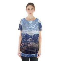 Lake In Italy Skirt Hem Sports Top by ConteMonfrey