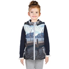 Pier On The End Of A Day Kids  Hooded Puffer Vest by ConteMonfrey