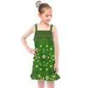 Lotus Bloom In Gold And A Green Peaceful Surrounding Environment Kids  Overall Dress View1