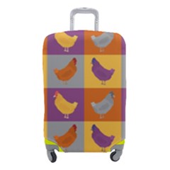 Chickens Pixel Pattern - Version 1a Luggage Cover (small) by wagnerps