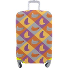 Chickens Pixel Pattern - Version 1b Luggage Cover (large) by wagnerps