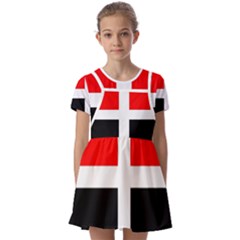 Arpitania Flag Kids  Short Sleeve Pinafore Style Dress by tony4urban